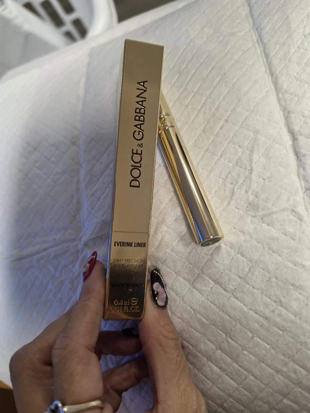 NIB Dolce & Gabbana Gold Everink Liquid Eyeliner Pen - 01 Total Black